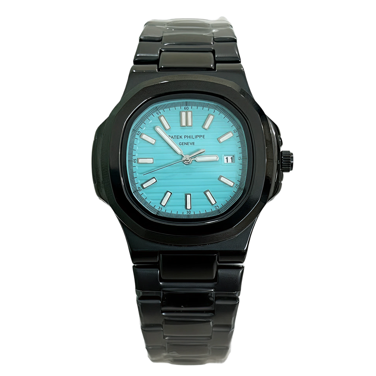 PP Classic Analog chain Black with Black dial